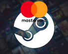 Tło Steam z logo Mastercard (źródło obrazu: Steam, Mastercard z poprawkami)
