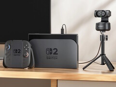 Podwójna kamera internetowa 4K Emeet Pixy automatycznie śledzi graczy Nintendo Switch 2, gdy poruszają się po pokoju. (Źródło obrazu: Emeet)