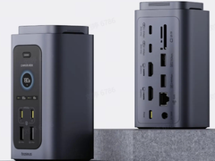 Stacja dokująca Basesus Spacemate RD1 Pro na szarym tle. (Źródło zdjęcia: Baseus)