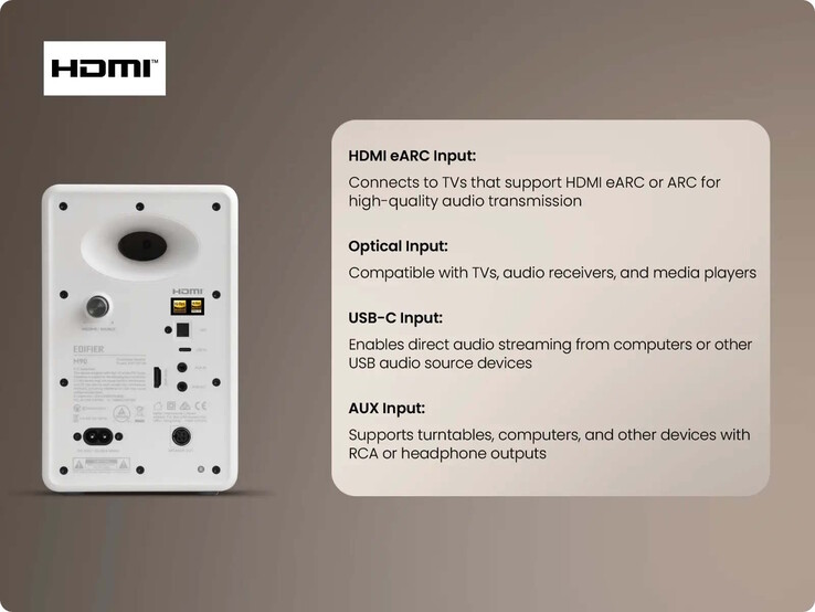 Edifier M90 oferuje szeroką gamę wejść audio