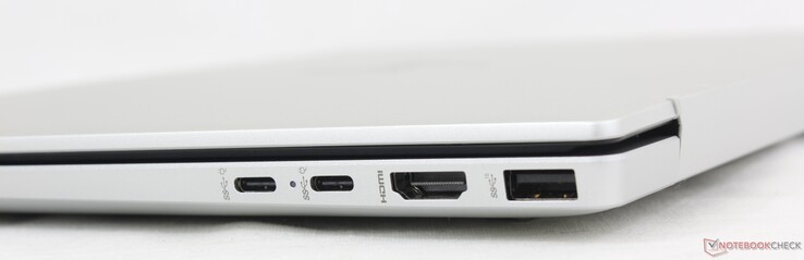 Po prawej: 2x USB-C (10 Gb/s) z DisplayPort + Power Delivery, HDMI 2.1, USB-A (10 Gb/s)