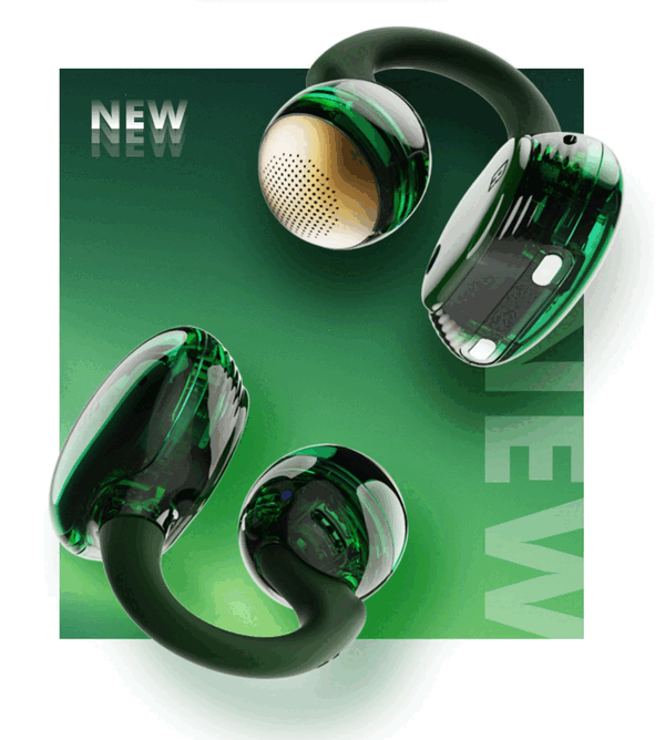 Specjalna edycja JBL Soundgear Clips Emerald Green ma przezroczystą konstrukcję.