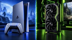 Rendery PS6 i karty graficznej RTX 6060 od Nvidia wygenerowane przez AI.