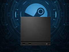 Valve Steam Machine widziane przed logo Steam