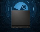 Valve Steam Machine widziane przed logo Steam