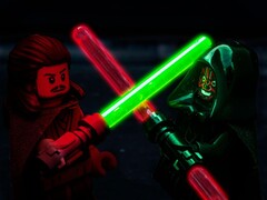 Obraz przedstawiający bitwę pomiędzy Qui-Gon Jinnem i Darthem Maulem w LEGO. (Źródło zdjęcia: matyasvargaphoto - Pixabay)