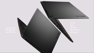 Porty ASUS TUF Gaming A14. (Źródło: ASUS)
