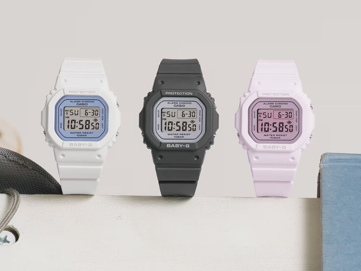 Od lewej do prawej: zegarki Casio Baby-G BGD-565SC-2B, BGD-565SC-1 i BGD-565SC-4B