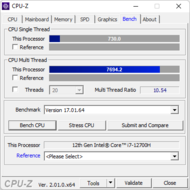 CPU-Z: benchmarki