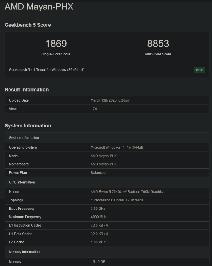 (Źródło obrazu: Geekbench)