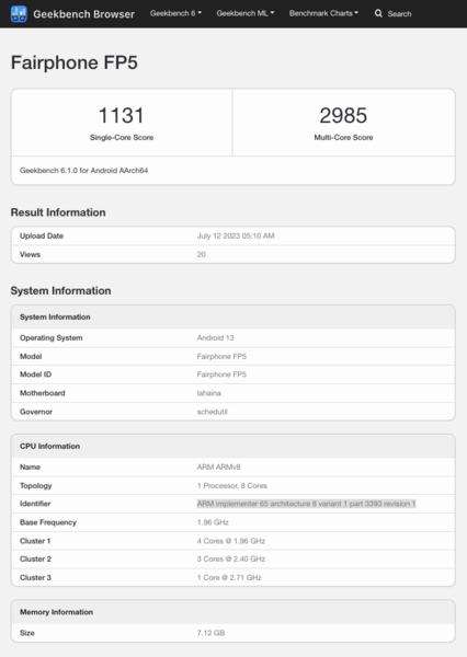 (Źródło obrazu: Geekbench)