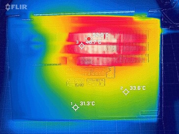 System podczas testu warunków skrajnych (na dole)