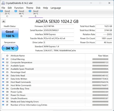 ADATA SE920 współpracuje z PCIe 4.0 x4