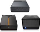 Seagate One Touch (u góry), FireCuda X Vault (po lewej) i LaCie 8big Pro5 (po prawej).
