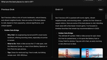 sztuczna inteligencja xAI Grok 4.1 jest lepsza w tworzeniu bardziej zabawnych i przydatnych odpowiedzi na podpowiedzi. (Źródło obrazu: xAI)
