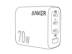 Nowa 4-portowa ładowarka ścienna Anker Zolo 70W (na zdjęciu) będzie podobno wyposażona w składaną wtyczkę. (Źródło zdjęcia: @AnkerInsider na X/Twitter)