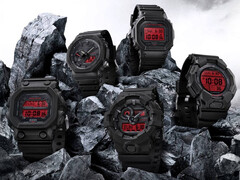 Na zdjęciu wszystkie 5 zegarków z serii Casio Black and Bold Red. (Źródło zdjęcia: Casio)