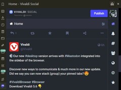 Panel Mastodon w Vivaldi 5.6 (Źródło: własne)