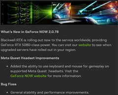 GeForce Wersja 2.0.78 jest już dostępna z dostępem do serwerów GeForce RTX 5080 na całym świecie (Źródło obrazu: Własne)