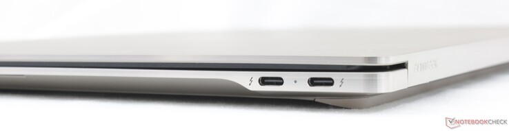 Po prawej: 2 porty USB-C Thunderbolt 4 z DisplayPort 2.1 i obsługą Power Delivery 3.1