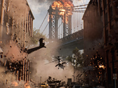 Zrzut ekranu ze zwiastuna Battlefield 6 przedstawiający most Manhattan w Brooklynie (źródło obrazu: SteamDB)