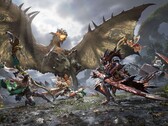 Łowcy zmierzą się ze skrzydlatą wiwerną w walce kooperacyjnej w Monster Hunter Outlanders. 