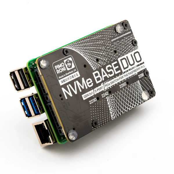 Pimoroni NVME Base Duo pozwoli Państwu dodać do dwóch pełnowymiarowych dysków NVMe do Państwa Raspberry Pi (Źródło obrazu: Pimoroni)