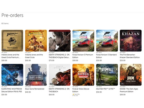 Ranking zamówień przedpremierowych w PlayStation Store (źródło obrazu: zrzut ekranu, PlayStation Store)