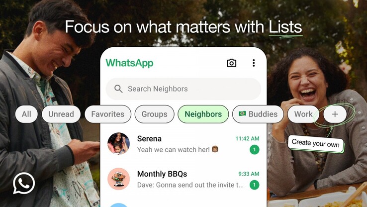 Najnowsza funkcja list niestandardowych WhatsApp. (Źródło obrazu: WhatsApp)