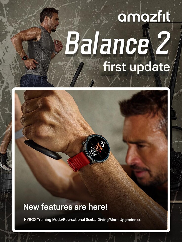 Informacje o wydaniu aktualizacji smartwatcha Amazfit Balance 2. (Źródło obrazu: Amazfit via Weibo, tłumaczenie maszynowe)