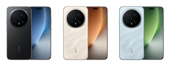 Honor Magic 8 Pro w kolorach Black, Sunrise Gold i Sky Cyan. (Źródło zdjęcia: Honor)