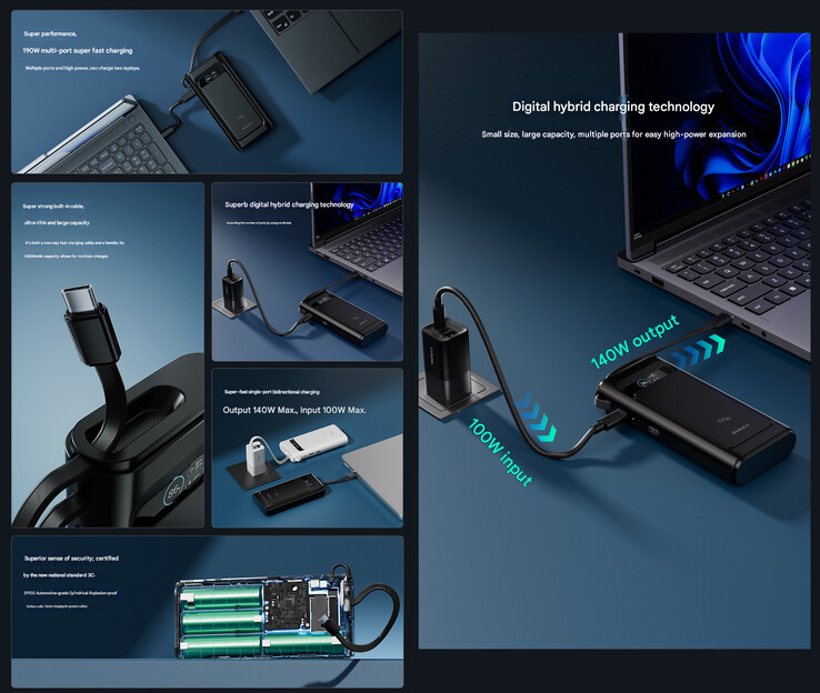 Główne zalety power banku (Źródło obrazu: Lenovo - przetłumaczone maszynowo)