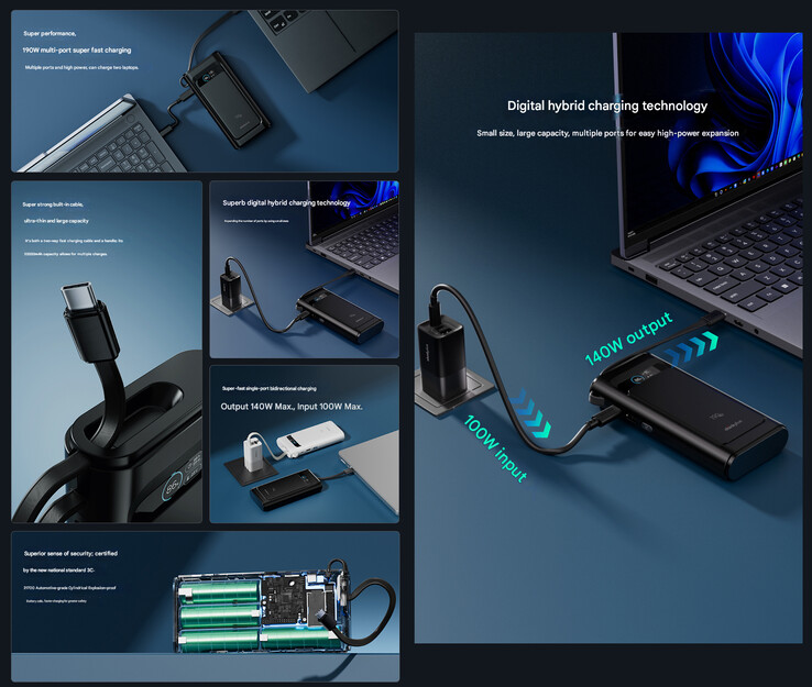 Główne zalety power banku (Źródło obrazu: Lenovo - przetłumaczone maszynowo)