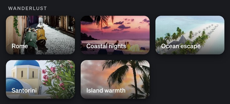 Pięć nowych scen Wanderlust można znaleźć w galerii scen Hue. (Źródło obrazu: zrzut ekranu aplikacji Philips Hue)