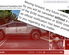 Ten Tesla Cybertruck na Cars &amp; Bids jest zwolniony z polityki antysprzedażowej Tesli, ale inni otrzymali zakazy za próbę podobnej sprzedaży. (Źródło zdjęcia: Cars &amp; Bids / Cybertruck Owners Club - edytowane)