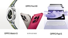 Oprócz Oppo Find X9, który jest głównym celem, Oppo Watch S i Oppo Pad 5 również zostaną wprowadzone na rynek w przyszłym tygodniu. (Źródło zdjęcia: Oppo, edytowane)
