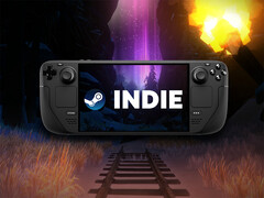 Urządzenie Steam Deck z napisem 