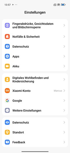 Redmi Note 15 Pro+ 5G: Strona ustawień