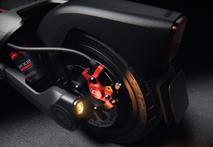 Hulajnoga elektryczna Segway Max G3 Plus jest wyposażona w opony samonaprawiające się, hamulce tarczowe z kontrolą trakcji oraz tylne światło hamowania.