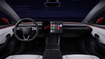 Tesla twierdzi, że ulepszyła materiały w Modelu 3 i umieściła podwójne ładowarki bezprzewodowe pod ekranem informacyjno-rozrywkowym. (Źródło zdjęcia: Tesla)