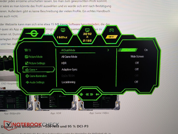 Tylko przez OSD: Podwójny tryb AI dla Full HD z 320 Hz