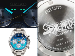 Nowy chronograf Seiko x One Piece Shinkansen – trzy różne ujęcia.