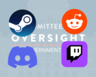 Dyrektorzy generalni 4 głównych forów/platform zostali wezwani do złożenia zeznań w dniu 8 października 2025 r. (Źródło zdjęcia: Steam, Reddit, Discord, Twitch, Komisja Nadzoru i Reform Rządowych - edytowane)