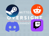 Dyrektorzy generalni 4 głównych forów/platform zostali wezwani do złożenia zeznań w dniu 8 października 2025 r. (Źródło zdjęcia: Steam, Reddit, Discord, Twitch, Komisja Nadzoru i Reform Rządowych - edytowane)