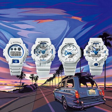 Od lewej do prawej: Casio G-Shock DW-6900HDS-7, GA-110HDS-7A, GA-2100HDS-7A, GA-700HDS-7A. (Źródło zdjęcia: Casio)