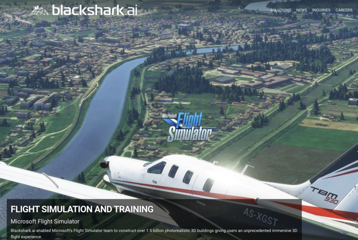 Blackshark.ai chwali się, że MS Flight Simulator wykorzystuje ponad 1,5 miliarda generatywnych konstrukcji sztucznej inteligencji. (Źródło: Blackshark.ai)