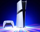 Konsola Sony PlayStation 5 Pro na pionowej podstawce wraz z kontrolerem DualSense