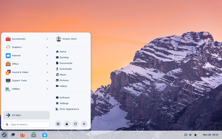 Zrzut ekranu pulpitu Zorin OS 17 po instalacji (Zdjęcie: Zorin).