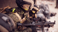 Żołnierz jednej z frakcji w Battlefield 6 trzymający pistolet maszynowy. (Źródło obrazu: EA)