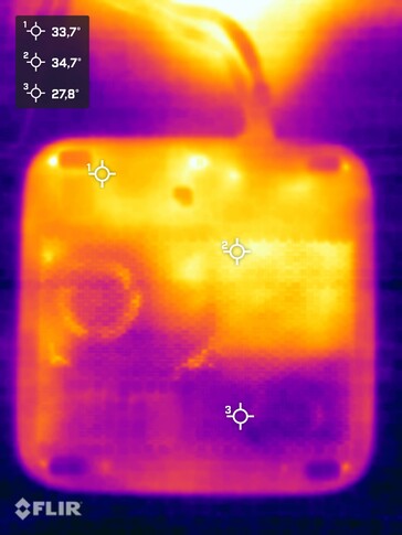 Temperatura powierzchni podczas testu obciążeniowego (widok od spodu)